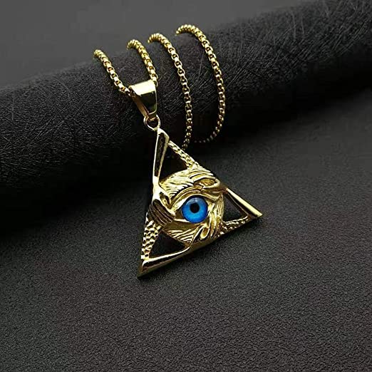 Buy Eye of Horus Necklace Online | Stainless Steel Necklace | Illuminati Necklace | Egyptian Eye of Horus Necklace